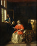 Interior painting with a young woman reading a letter - Pieter de Hooch — artwork view
