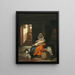 Mother breastfeeding her child - Pieter de Hooch — framed artwork on a wall