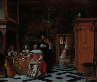 Pieter De Hooch - Portrait of a Family Playing Music.webp