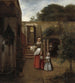 Woman and Child in a Courtyard - Pieter de Hooch — artwork view