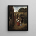 Woman and Child in a Courtyard - Pieter de Hooch — framed artwork on a wall