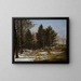 Un paisaje de invierno boscoso con ciervos - Pieter Gerardus van Os — cuadro enmarcado en la pared