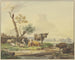 al lado de una cerca, ganado en el prado, a la derecha dos cerdos - Pieter Gerardus van Os — vista de la obra