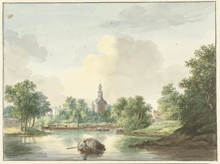 Pieter Gerardus van Os - De Hogerwoerdse Poort te Leiden vanaf de Singel gezien.webp