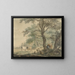 Landscape painting with two shepherds and livestock - Pieter Gerardus van Os — framed artwork on a wall