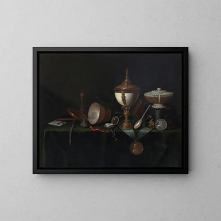 Pieter Gerritsz van Roestraeten - Still Life with Ostrich Egg Cup and the Whitfield Heirlooms.webp