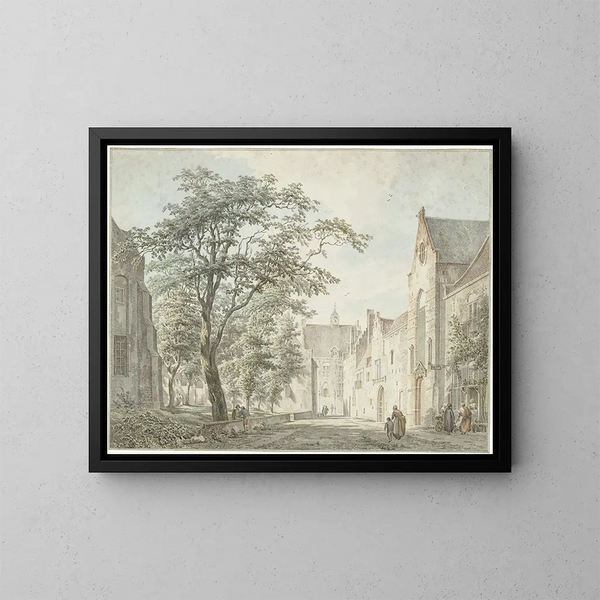 Vista de la ciudad de Montfoort - Pieter Jan van Liender — cuadro enmarcado en la pared
