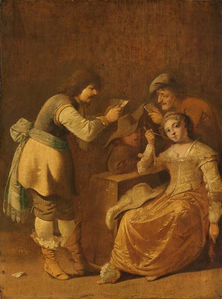 Pieter Jansz Quast - Card players with woman smoking a pipe.webp