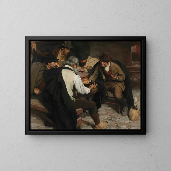 Joueurs de morra - Pieter Josselin de Jong — framed artwork on a wall