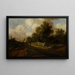 Paisaje con dos figuras y un perro - Pieter Molyn — cuadro enmarcado en la pared