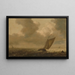 Fishing boat with wind in the sails - Pieter Mulier the Elder — framed artwork on a wall