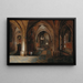 Interior de iglesia de noche - Pieter Neeffs el Viejo — cuadro enmarcado en la pared