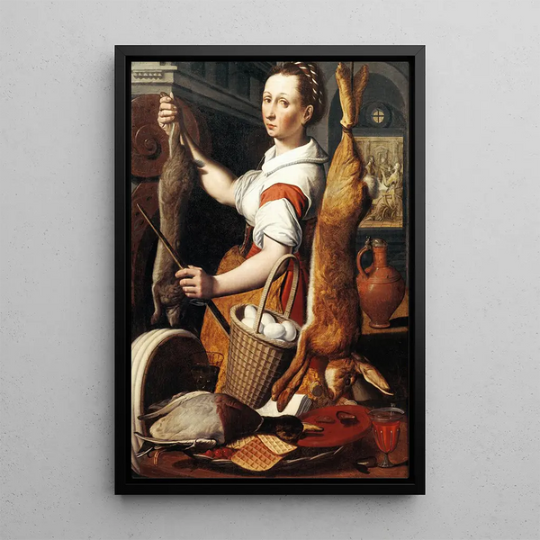 Servante de cocina - Pieter Pietersz — cuadro enmarcado en la pared