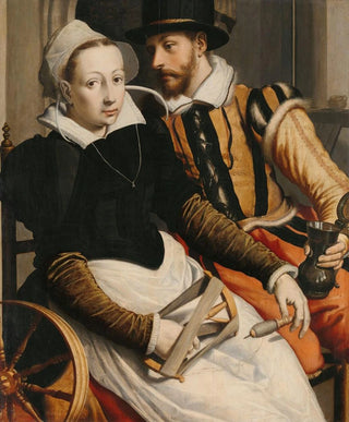 Pieter Pietersz - Man and Woman at a Spinning Wheel.webp