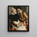 Hombre y mujer con rueca - Pieter Pietersz. — cuadro enmarcado en la pared