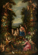 La Sainte Famille avec le petit Saint Jean-Baptiste entourée d'une guirlande de fleurs légumes et fruits - Pieter van Avont — artwork view