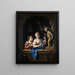 Dos niñas con flores cerca de una estatua de Cupido - Pieter van der Werff — cuadro enmarcado en la pared