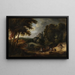 Paisaje con puente - Pieter Verdussen — cuadro enmarcado en la pared