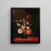 de rosas, tulipanes e iris en un jarrón de cristal - Pieter van de Venne — cuadro enmarcado en la pared