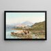 a family of fishermen by the Fucino Lake - Pietro Barucci — framed artwork on a wall