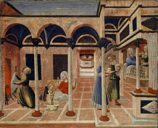 Pietro Di Giovanni Dambrogio - The Miracle at the Birth of Saint Nicholas.webp