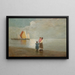 Sobre la playa - Pietro Fragiacomo — cuadro enmarcado en la pared