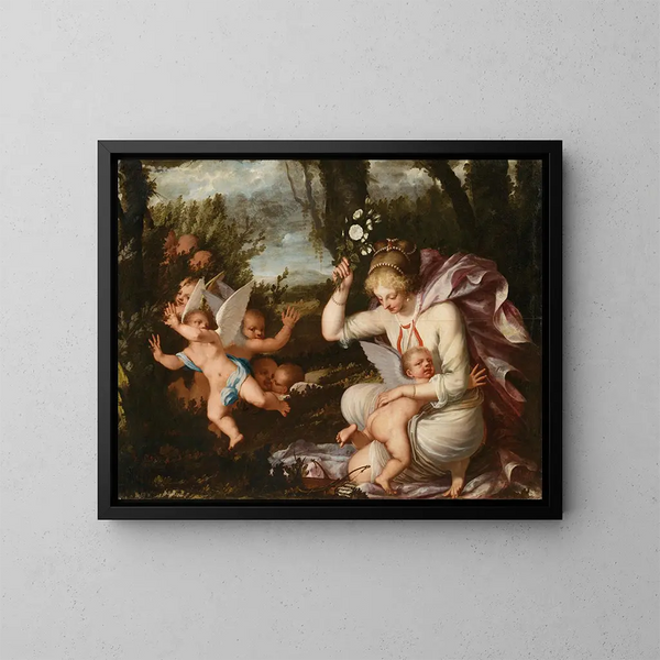 El castigo de Cupido - Pietro Liberi — cuadro enmarcado en la pared