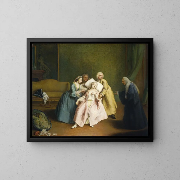 El Débil - Pietro Longhi — cuadro enmarcado en la pared