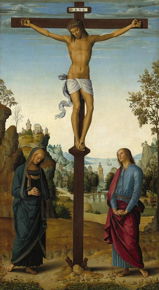 Pietro Perugino - The Crucifixion with the VirginSaint JohnSaint Jerome and Saint Mary Magdalene.webp