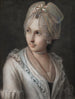 Una joven mujer elegante con un sombrero de encaje - Pietro Rotari — vista de la obra