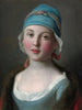 Portrait of a young Russian girl in a blue dress - Pietro Rotari — artwork view