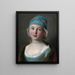 Portrait of a young Russian girl in a blue dress - Pietro Rotari — framed artwork on a wall