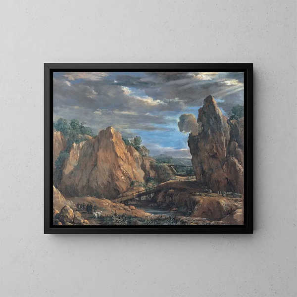 Las minas de alumbre de Tolfa - Pietro da Cortona — cuadro enmarcado en la pared
