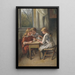 Coffee Chat Painting Three Girls at the Children's Café - Pietronella Peters — framed artwork on a wall