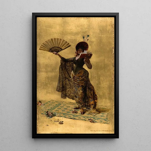 Woman with a Fan Reading - Pinckney Marcius-Simons — framed artwork on a wall
