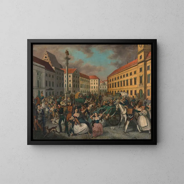 La deportación de los niños polacos en Varsovia por los moscovitas en 1831 - Piotr Michałowski | Reproduction — cuadro enmarcado en la pared