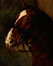 Cabeza de caballo de la bahía - Piotr Michałowski — vista de la obra