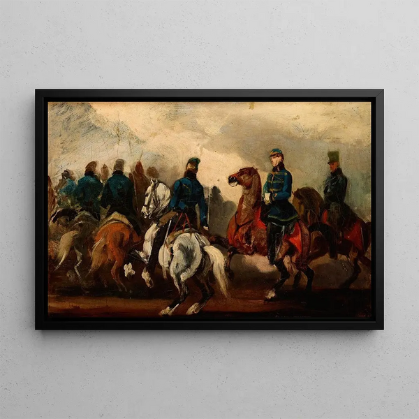 Détachement de hussards autrichiens - Piotr Michałowski — cuadro enmarcado en la pared