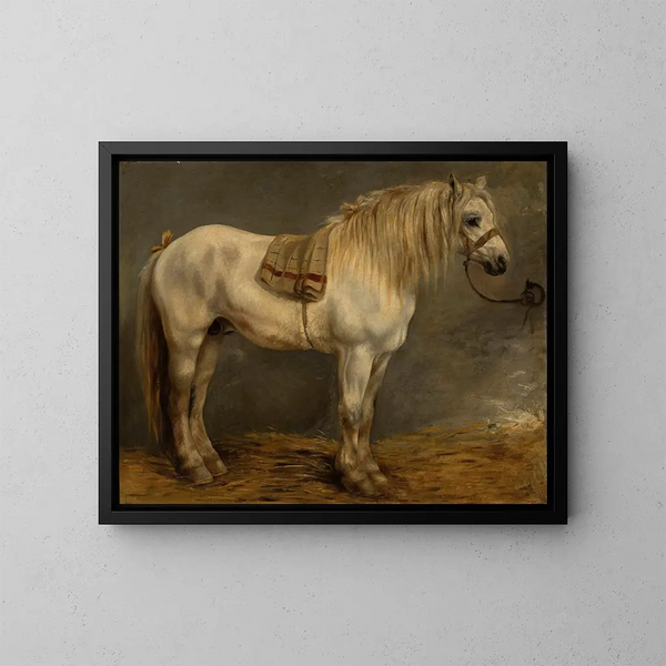Caballo en los establos - Piotr Michałowski — cuadro enmarcado en la pared