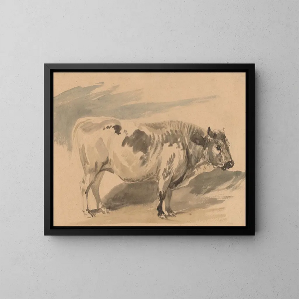 Estudio de un toro de raza Simmental - Piotr Michałowski — cuadro enmarcado en la pared