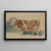 Study of a Spotted Ox - Piotr Michałowski — framed artwork on a wall