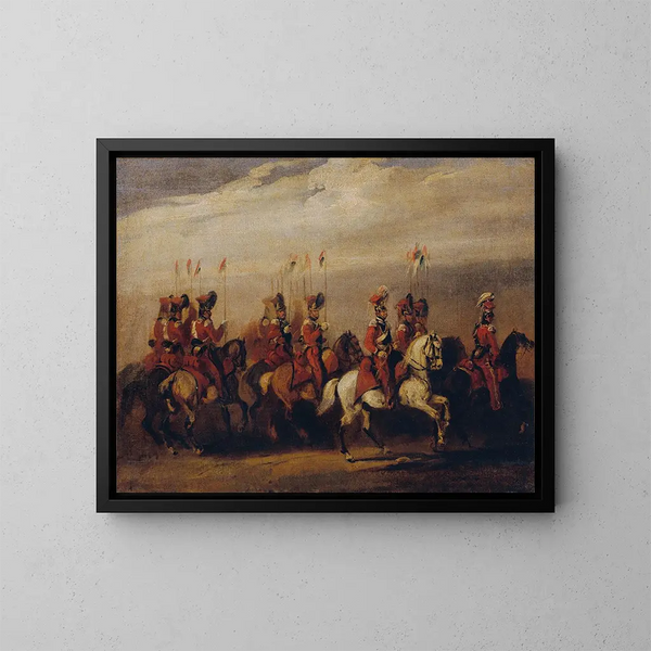 Caballos rojos - Piotr Michałowski — cuadro enmarcado en la pared