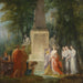 Poetas bebiendo en la fuente castaliana el agua de la verdad - Heinrich Friedrich Füger — presentado en un interior