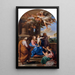 La Virgen con el Niño con los santos José, Zacarías y Elisabeth y el pequeño San Juan - Pompeo Batoni — cuadro enmarcado en la pared