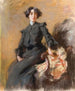 Joven mujer en la sala - Pompeo Mariani — vista de la obra