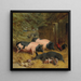 Porcs Berkshire y Gallinas en un patio con heno - John Frederick Herring Snr — cuadro enmarcado en la pared