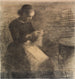 Retrato de Ida Hammershi con trabajos de aguja - Vilhelm Hammershi — vista de la obra