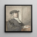 Portrait of a man with a gray hat and wig turned to the right, possibly between 1720 and 1792 - Aert Schouman — framed artwork on a wall