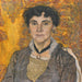 Retrato de una dama - Alexander Yakovlevich Golovin — presentado en un interior