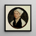 retrato de una joven con un tocado blanco - Hans Holbein el Joven — presentación mural de la obra